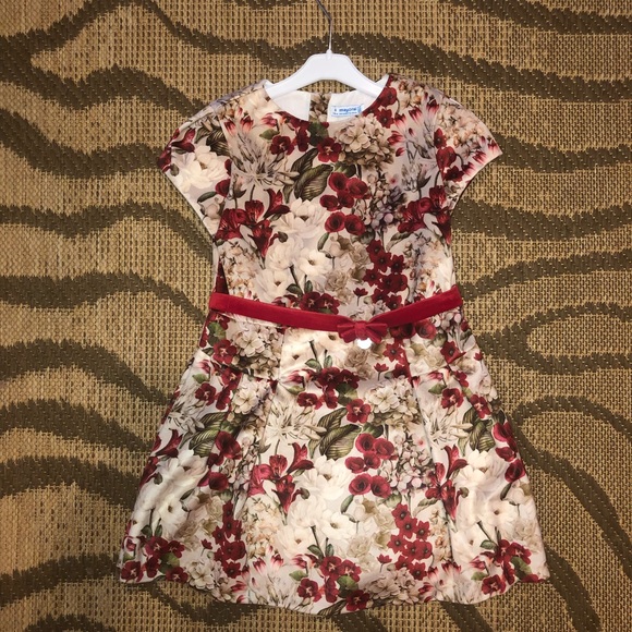 Mayoral Other - Girls Floral Velvet Dress Mayoral Other - Girls Floral Velvet Dress